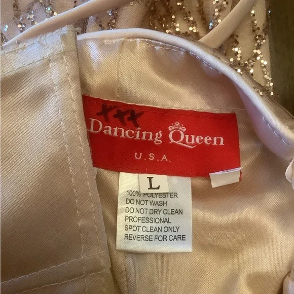 Dancing Queen Rose Gold Sequin Lace-Up Back Mini Dress | Size L | NWT - Picture 5 of 12